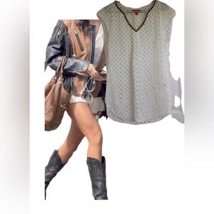 Lilly Pulitzer Eyelet White Swim Tunic S White Coastal Cowgirl Euro Summer Beach